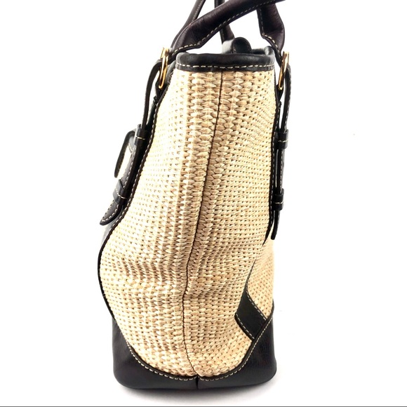 Maxx New York Beige Woven Brown Shoulder Tote - Picture 3 of 8